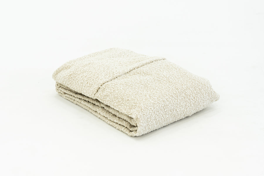 Cream / White Luxury Bouclé Orthopaedic Dog Bed Cover Folded