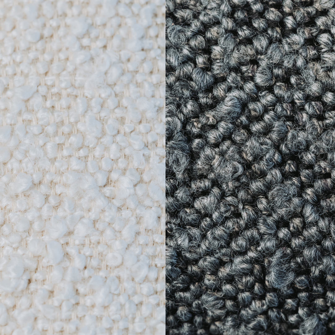 European boucle fabric both white / Cream / Dark Grey / very high quality 